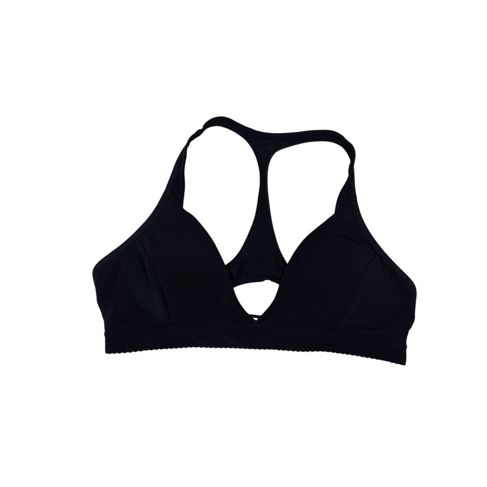 Lululemon All Day Breeze Bra Womens 10 Black Racerback Keyhole Deep V Scalloped